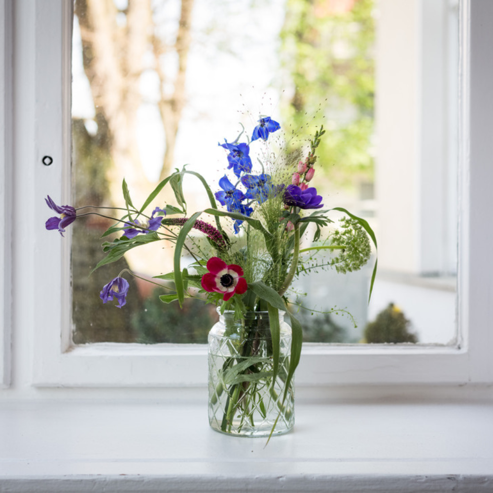 Glaswindlicht / Vase Klar – Rautenstruktur – 2 Größen