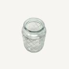 Glaswindlicht / Vase Klar – Rautenstruktur – 2 Größen