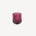 Teelicht Rot Bordeaux – facettiertes Glas