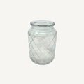 Glaswindlicht / Vase Klar – Rautenstruktur – 2 Größen