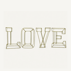 Metallbuchstaben LOVE Gold – 4 Einzelbuchstaben Mieten