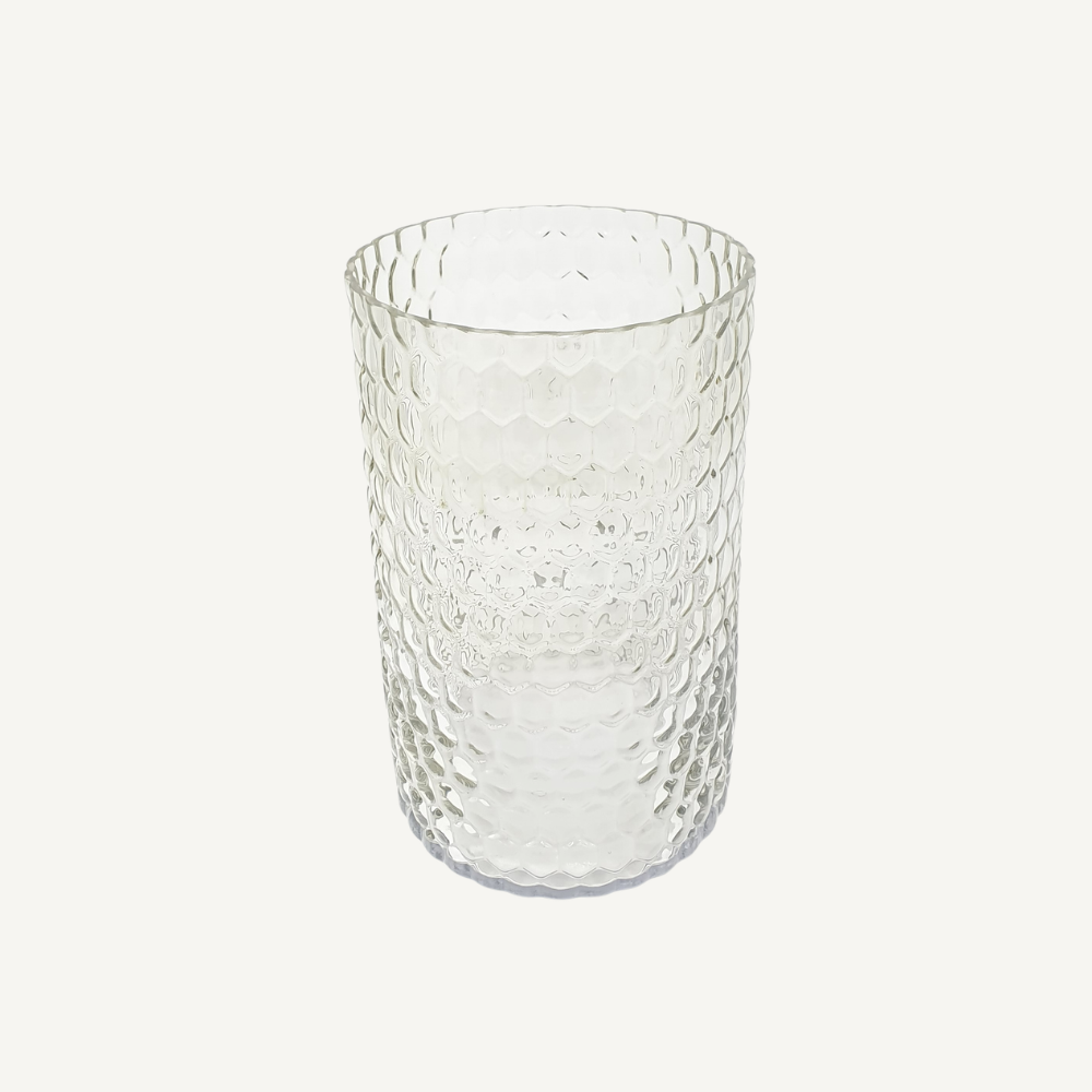 Glasvase mit Struktur – Zylindervase klar