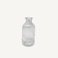 Glasvase Flasche klar – gerippte Struktur