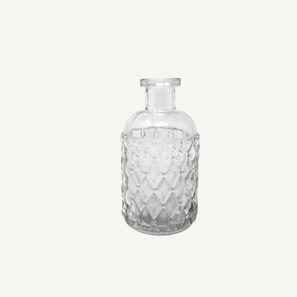 Glasflaschen-Vase mit Struktur Weiß & Grün 4 Varianten