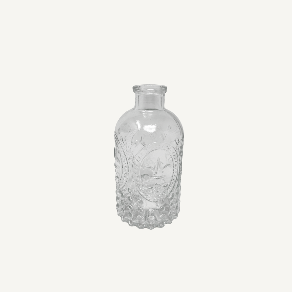 Glasflaschen-Vase mit Struktur Weiß & Grün 4 Varianten