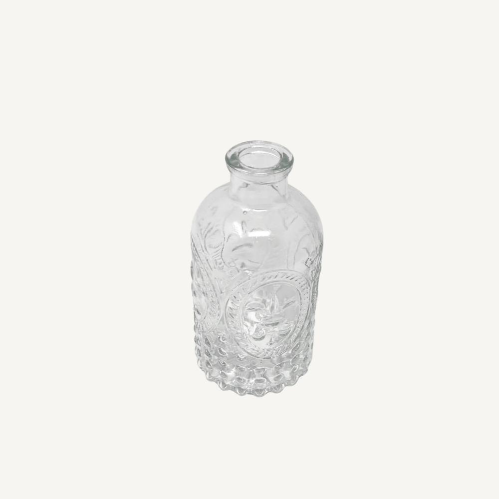 Glasflaschen-Vase mit Struktur Weiß & Grün 4 Varianten