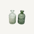 Glasflaschen-Vase mit Struktur Weiß & Grün 4 Varianten