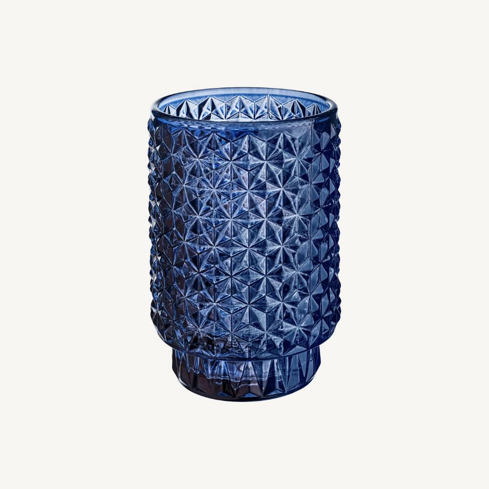 Zylinder Vase Diamant – strukturierte Glasoptik – 3 Farben