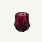 Teelicht Rot Bordeaux – facettiertes Glas