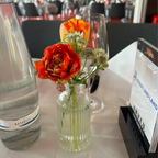 Glasvase Flasche klar – gerippte Struktur