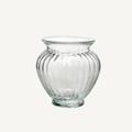 Glasvase mit Rillen 18 × 18 cm – strukturierte Tischvase