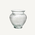 Glasvase mit Rillen 18 × 18 cm – strukturierte Tischvase