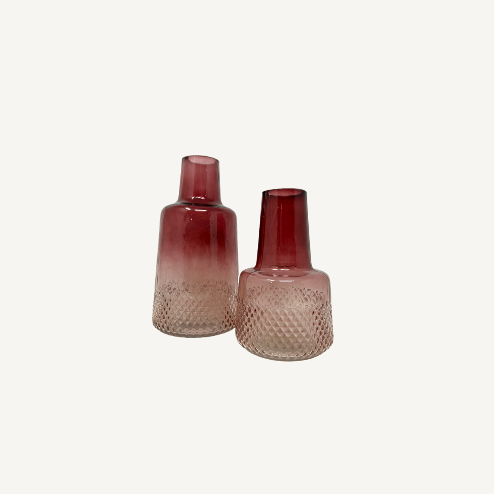 Glasvasen Set Beere–Rosé – Farbverlauf – 3 Größen