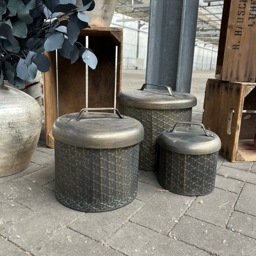 Metalltopf Dekotopf mieten – Industrial – Dekoverleih Berlin