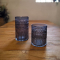 Glasvase & Windlicht Blau – strukturiertes Design – 2 Größen