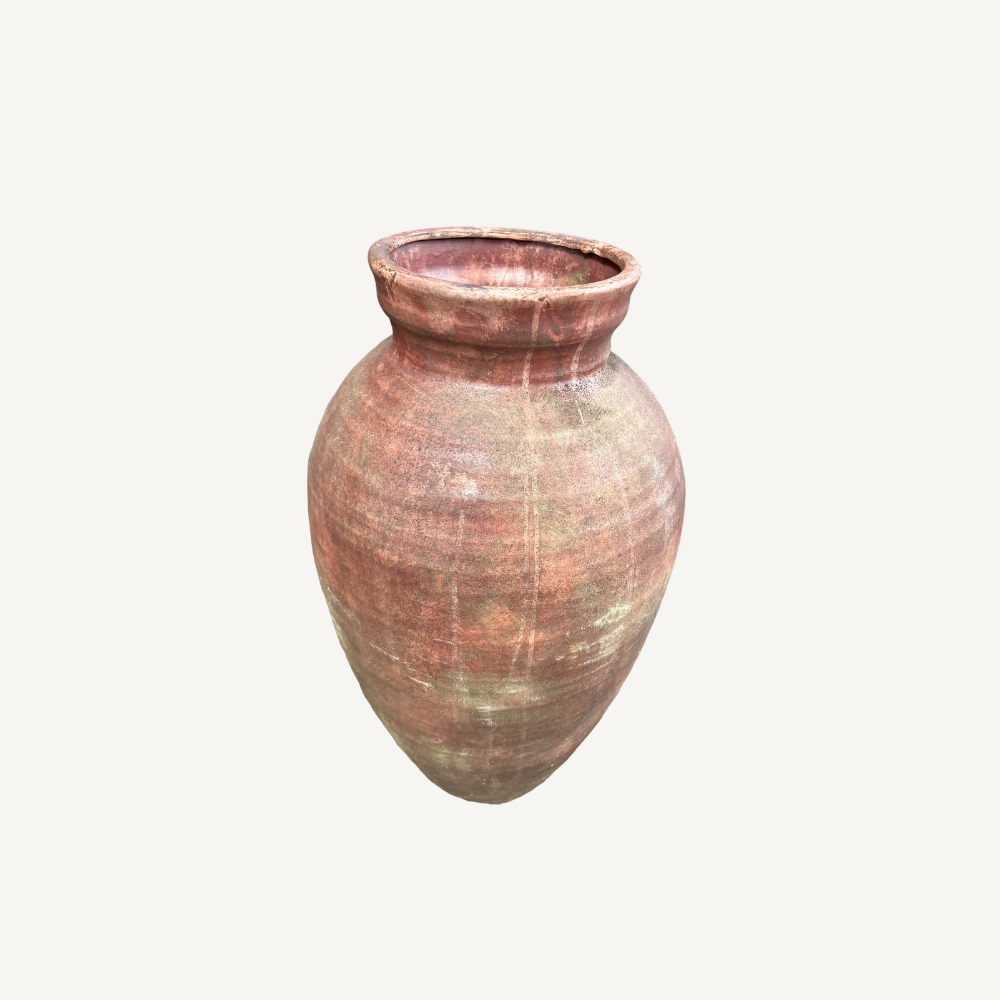 Große Terrakotta-Vase Braun im Vintage-Stil mieten