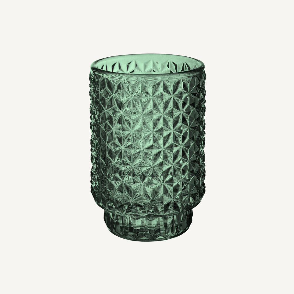 Zylinder Vase Diamant – strukturierte Glasoptik – 3 Farben
