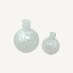 Glasvase Murano-Optik Weiß – Kugelform – 2 Größen