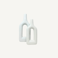 Keramikvase Weiß – skulpturale Form – 2 Größen