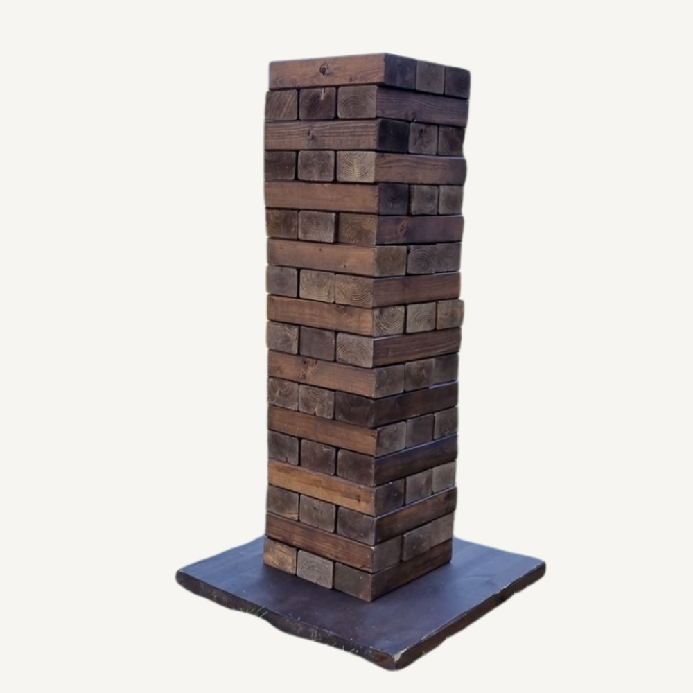 XXL Wackelturm mieten – Starthöhe 120cm – Eventspiel Highlight für Hochzeiten & Firmenfeiern