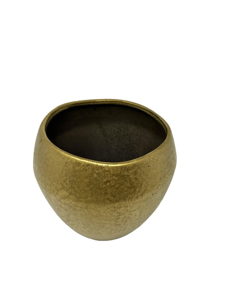 Keramiktopf Übertopf Gold – rund – 4 Größen