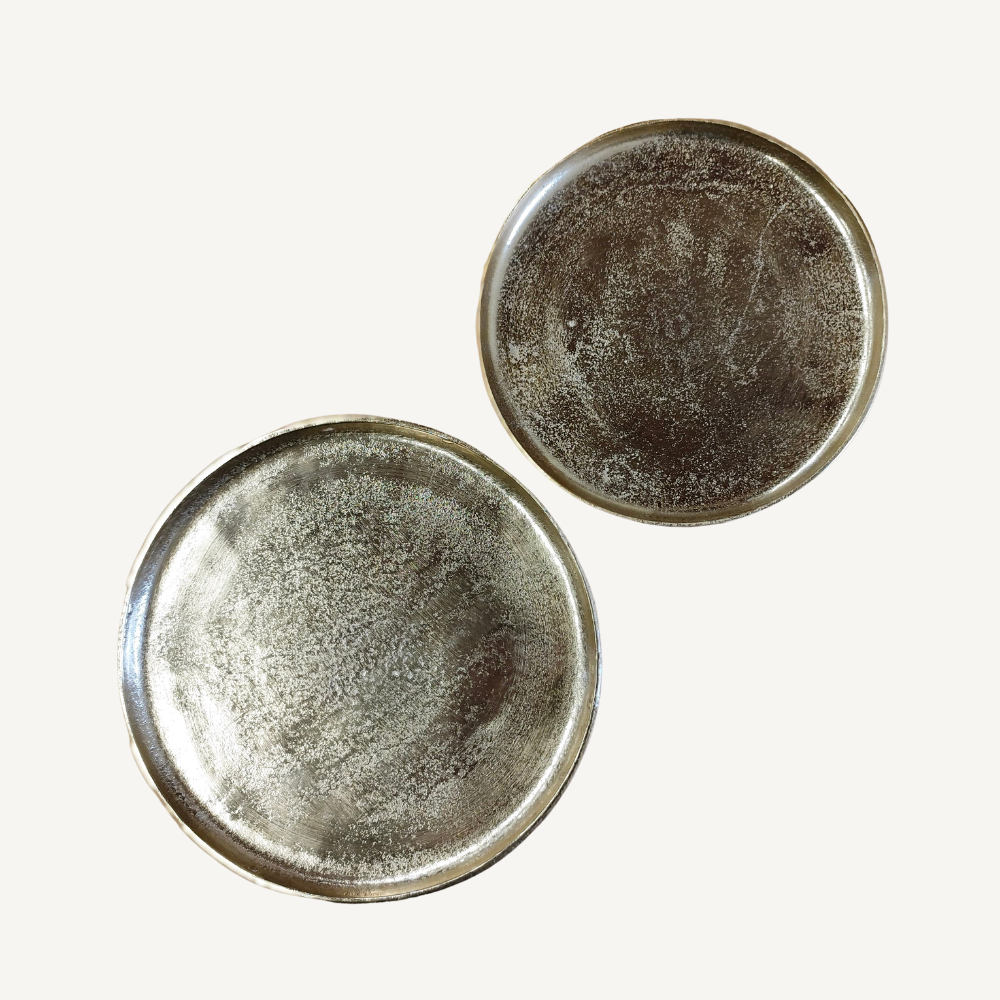 Metallteller Gold – antik patiniert – vielseitig einsetzbar