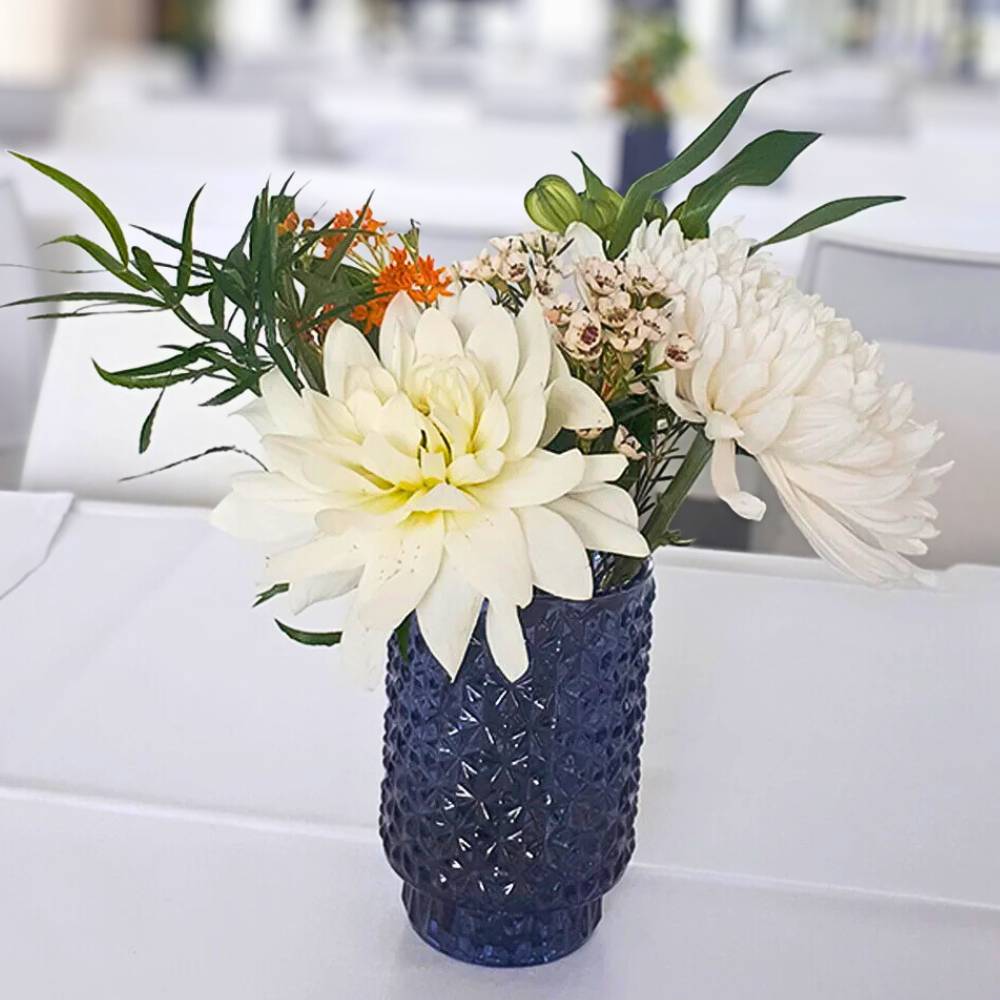Zylinder Vase Diamant – strukturierte Glasoptik – 3 Farben