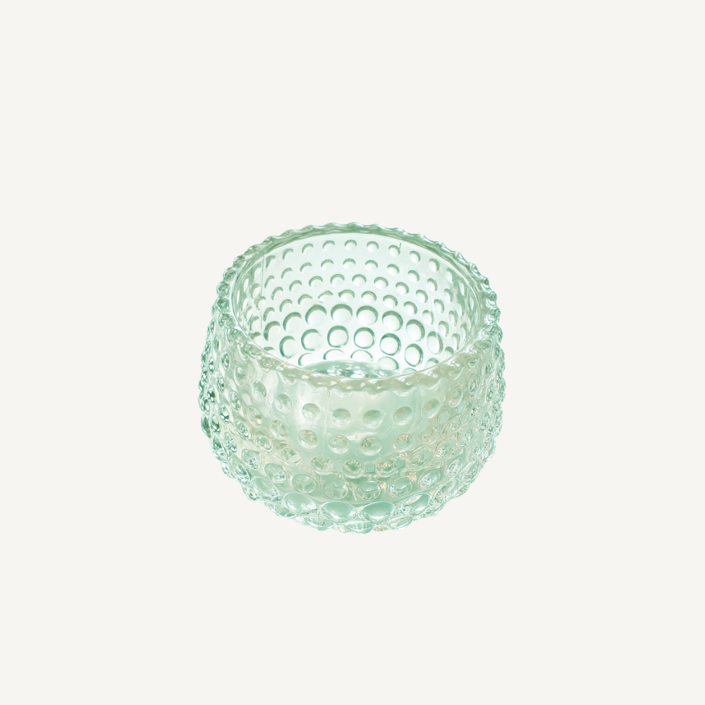 Teelichtglas „Bubble“ aus Glas – Mint oder Rosé